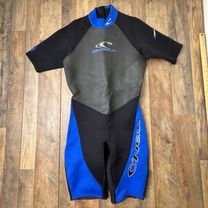 Vintage ONeill Reactor 2 MM Wetsuit Mens XL Black Blue Short Sleeve Surfing 6851